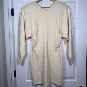 & Other Stories Mini Dress Butter Yellow Ruched Knit